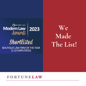 Modern Law Awards shortlisted artwork next to the text